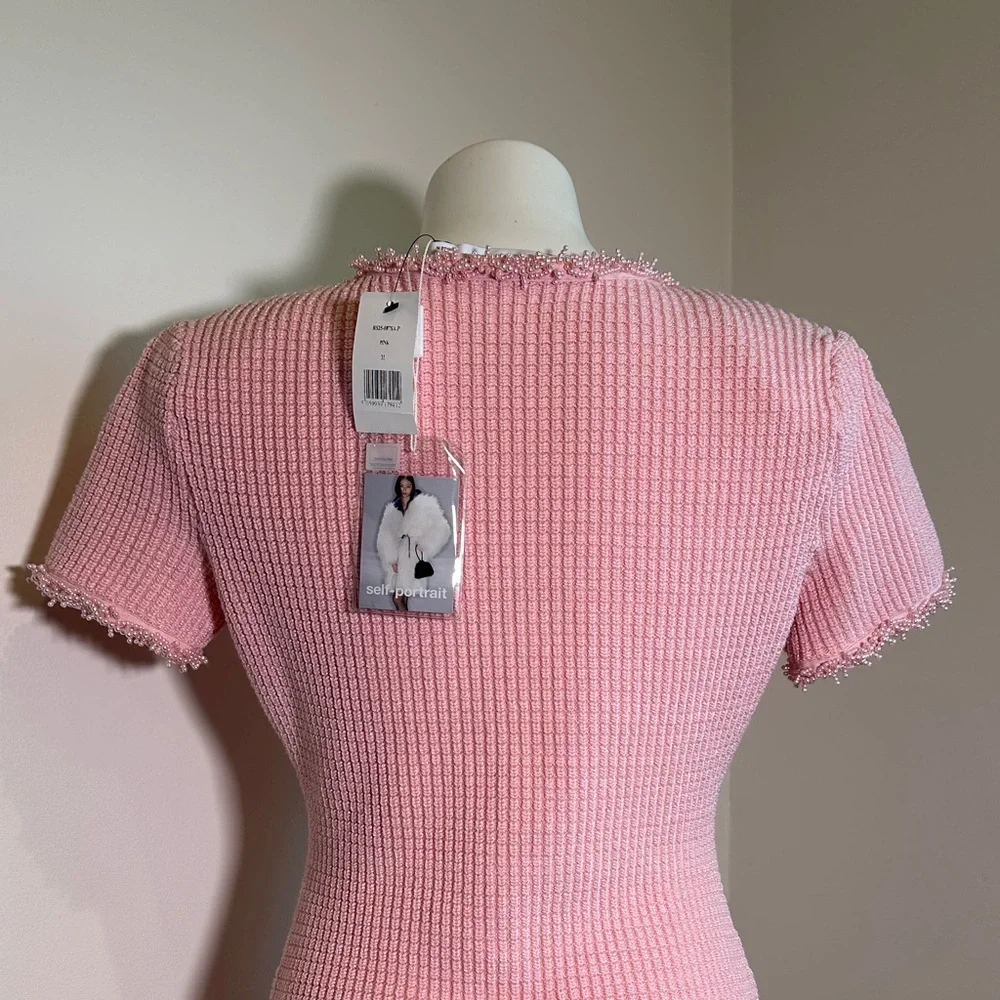 Self-Portrait Pink Textured Dress - Picture 8 of 15